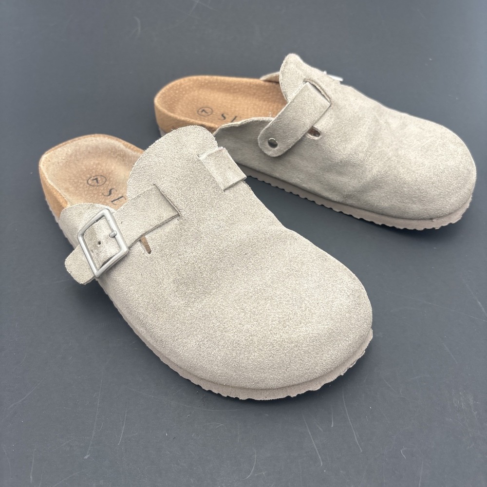 Serra Mules Suede Women's Size 7 Beige Y2K Comfort Boho